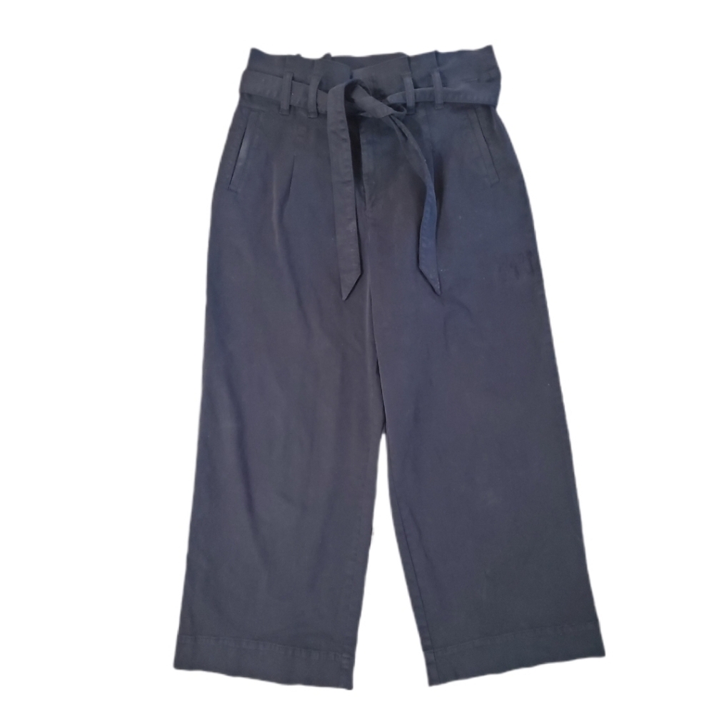 Cremieux Women's Navy‎ Blue Wide Leg Paperbag Waist Pants Size 8